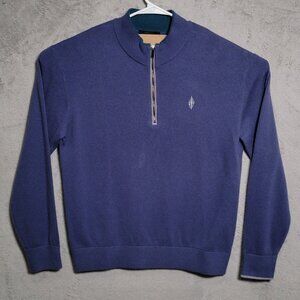 Greyson Golf Sweater Mens Size Large‎ Blue Purple 1/4 Zip Pullover Wool Cashmere